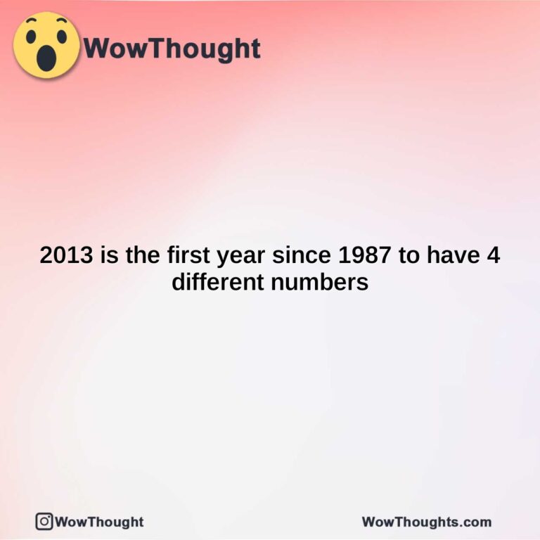 2013 is the first year since 1987 to have 4 different numbers