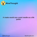 a snake would use a pool noodle as a life jacket