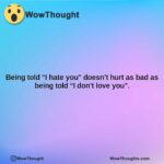 being told i hate you doesnt hurt as bad as being told i dont love you.