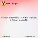 if tomato is technically a fruit then ketchup is technically a smoothie.