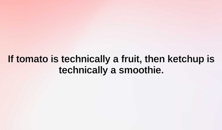 if tomato is technically a fruit then ketchup is technically a smoothie.