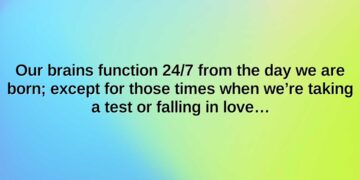 our brains function 247 from the day we are born except for those times when were taking a test or falling in love