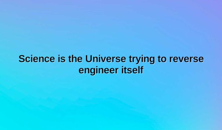 science is the universe trying to reverse engineer itself