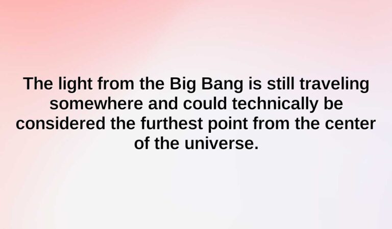 the light from the big bang is still traveling somewhere and could technically be considered the furthest point from the center of the universe.