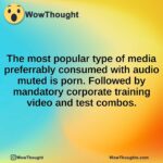 the most popular type of media preferrably consumed with audio muted is porn. followed by mandatory corporate training video and test combos.3
