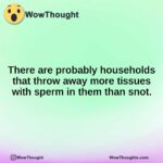There are probably households that throw away more tissues with sperm in them than snot.