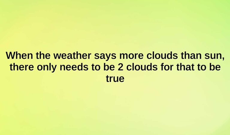 when the weather says more clouds than sun there only needs to be 2 clouds for that to be true