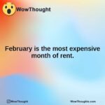 February is the most expensive month of rent.