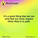 It’s a good thing that we can only feel our inner organs when they’re in pain.