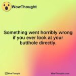 Something went horribly wrong if you ever look at your butthole directly.