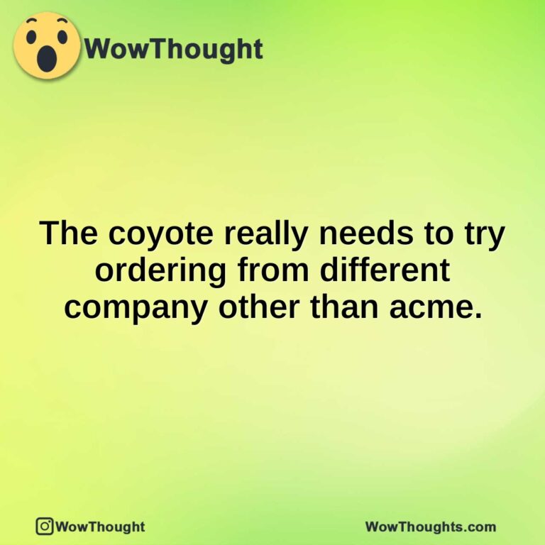 The coyote really needs to try ordering from different company other than acme.