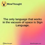The only language that works in the vacuum of space is Sign Language.