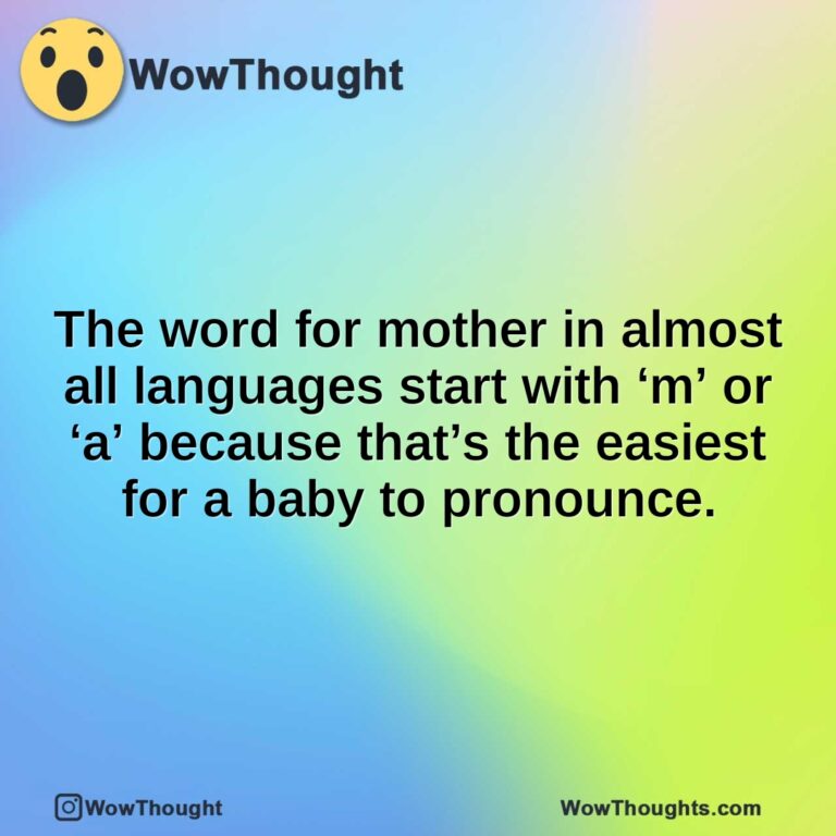 The word for mother in almost all languages start with ‘m’ or ‘a’ because that’s the easiest for a baby to pronounce.