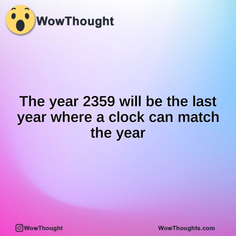 The year 2359 will be the last year where a clock can match the year