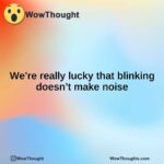 We’re really lucky that blinking doesn’t make noise