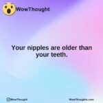 Your nipples are older than your teeth.