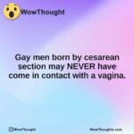 Gay men born by cesarean section may NEVER have come in contact with a vagina.