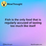 Fish is the only food that is regularly accused of tasting too much like itself