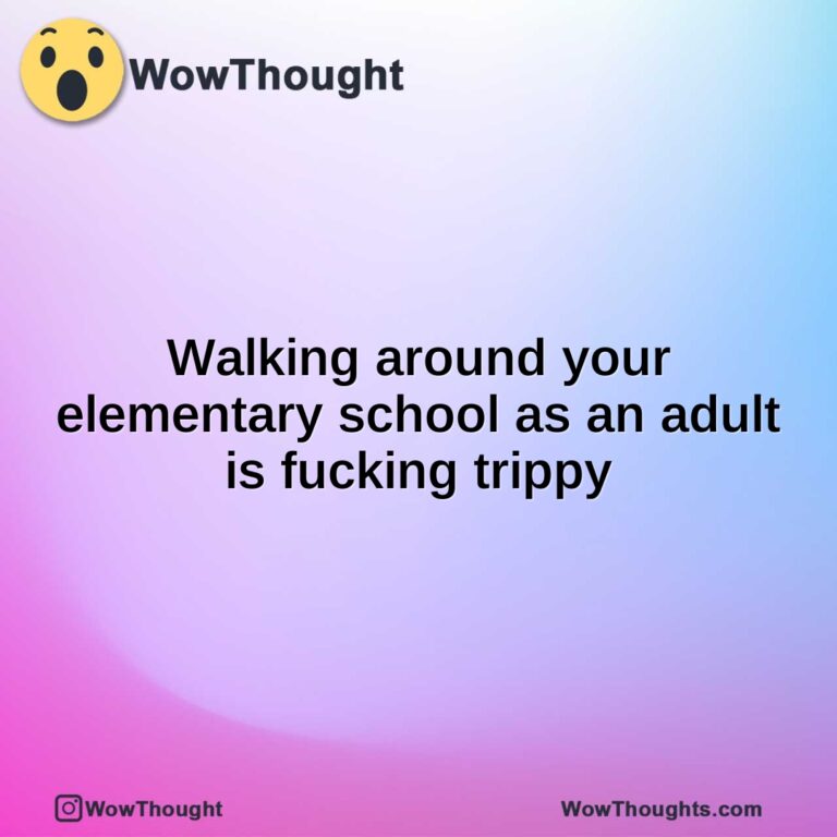 Walking around your elementary school as an adult is fucking trippy