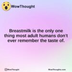 Breastmilk is the only one thing most adult humans don’t ever remember the taste of.