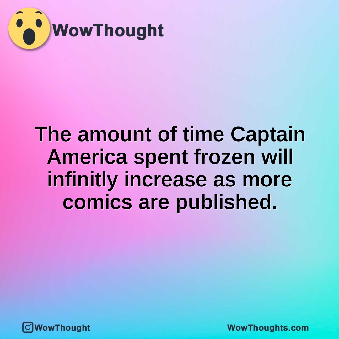 The amount of time Captain America spent frozen will infinitly increase as more comics are published.