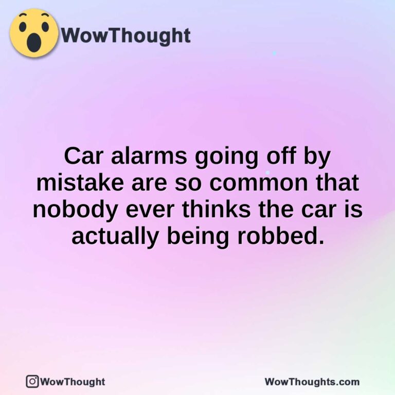 Car alarms going off by mistake are so common that nobody ever thinks the car is actually being robbed.