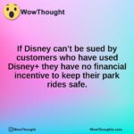 If Disney can’t be sued by customers who have used Disney+ they have no financial incentive to keep their park rides safe.