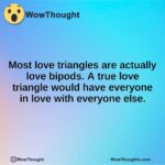 Most love triangles are actually love bipods. A true love triangle would have everyone in love with everyone else.