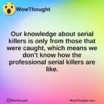 Our knowledge about serial killers is only from those that were caught, which means we don’t know how the professional serial killers are like.