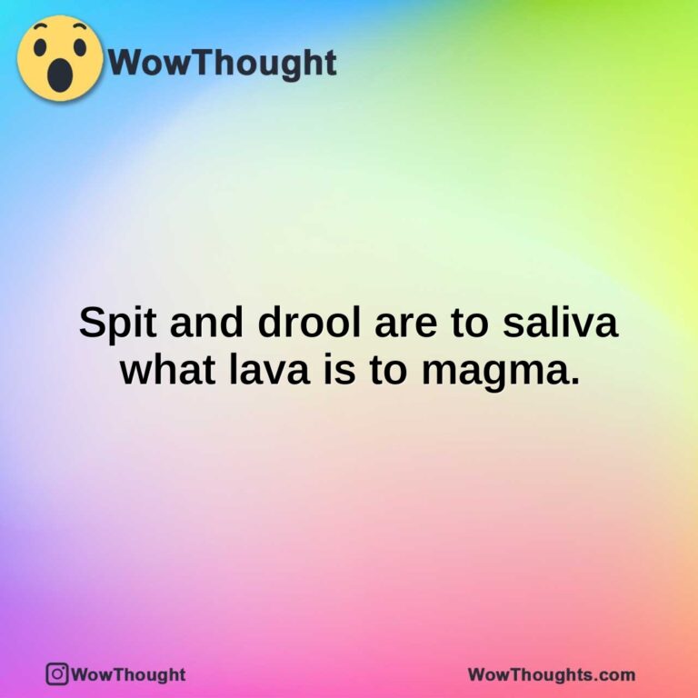 Spit and drool are to saliva what lava is to magma.