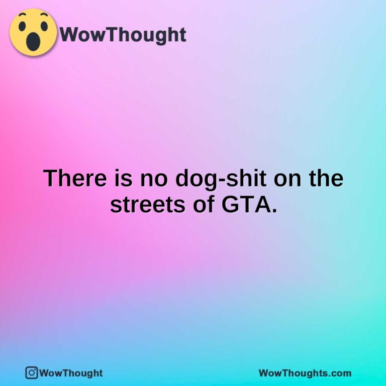 There is no dog-shit on the streets of GTA.