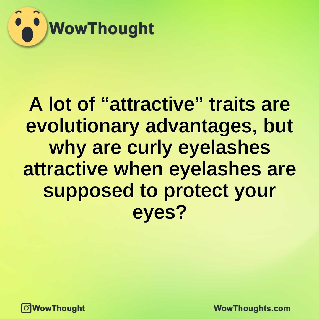 A lot of “attractive” traits are evolutionary advantages, but why are curly eyelashes attractive when eyelashes are supposed to protect your eyes?