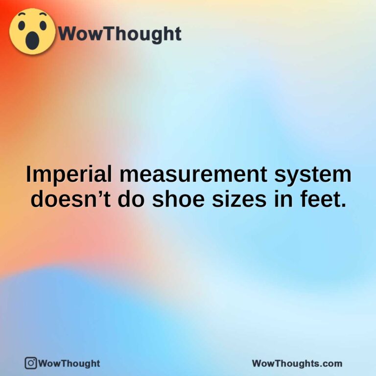 Imperial measurement system doesn’t do shoe sizes in feet.