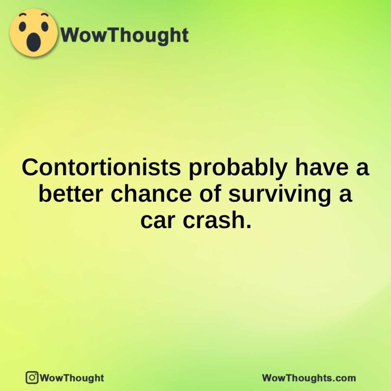 Contortionists probably have a better chance of surviving a car crash.
