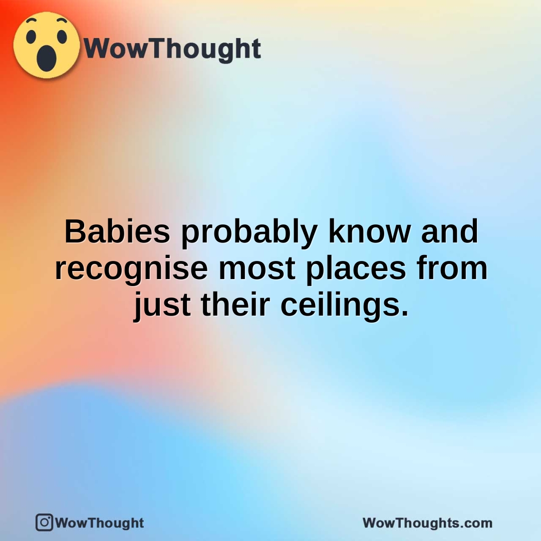 Babies probably know and recognise most places from just their ceilings.