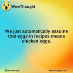 We just automatically assume that eggs in recipes means chicken eggs.